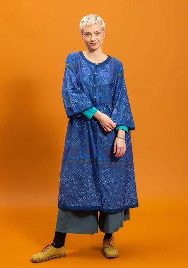 “Cassiopeia” woven organic cotton/silk dress - porcelain blue