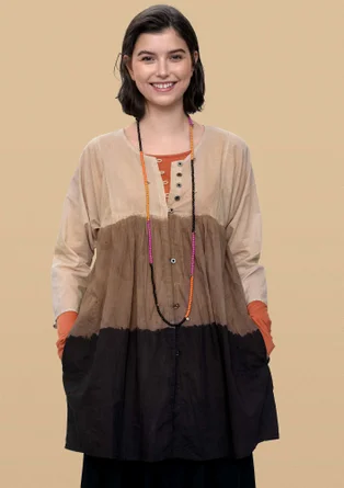 "Marigold" organic cotton smock blouse - black