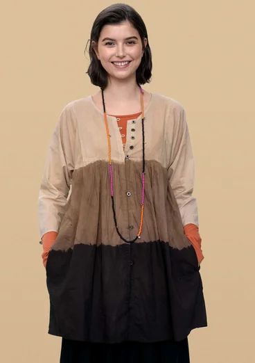 "Marigold" organic cotton smock blouse - black