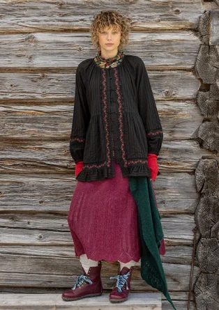“Nome” woven organic cotton tunic - black