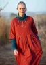 Woven “Strandfynd” dress in organic cotton (rust L)