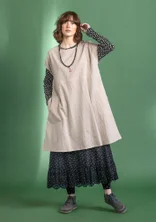 Ärmelloses Webkleid aus Bio-Baumwolle - kalkstein