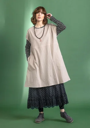 Robe sans manches en coton biologique tissé - calcaire
