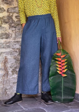 Solid-colour trousers indigo