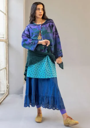 Cardigan "Alaska" i genanvendt uld - mørk indigo