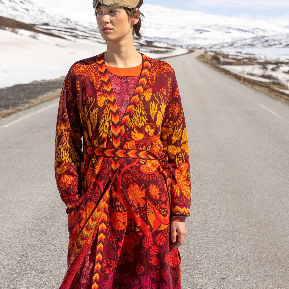 “Tanana” cotton/lyocell long cardigan - beetroot