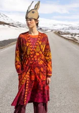 Lang cardigan "Tanana" i bomuld/lyocell - rødbede