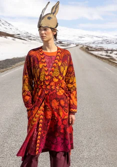 “Tanana” cotton/lyocell long cardigan - beetroot