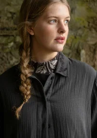 Einfarbige Jacke „Frigg“ aus Bio-Baumwolle - dunkelaschgrau