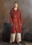 “Wind” knitted coat crafted from felted organic wool rust thumbnail