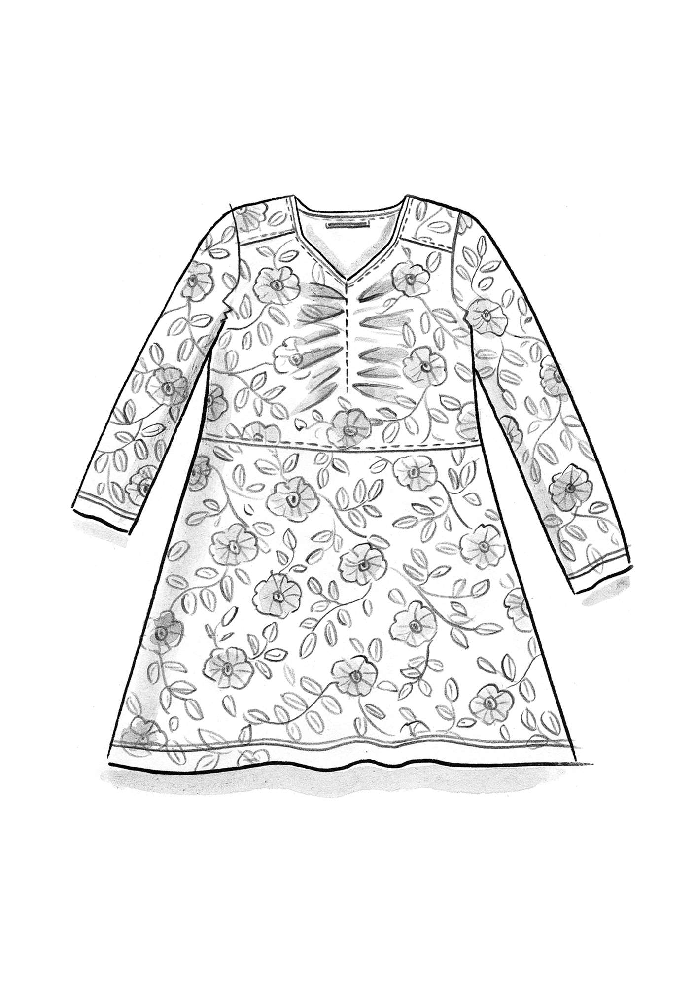 Tunique  Piaf  en jersey de coton biologique/lin graphite
