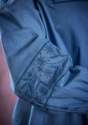 Bluse „Love“ aus Bio-Baumwolle - hellindigo