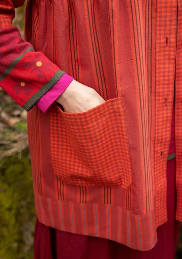 “Sofia” artist’s blouse in organic cotton - madder red