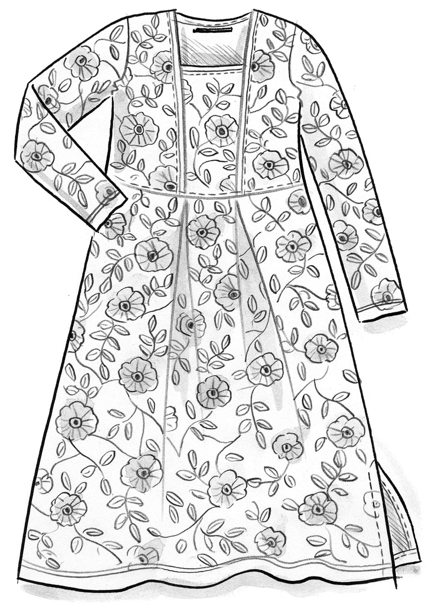 Trikåklänning  Piaf  i ekologisk bomull/lin