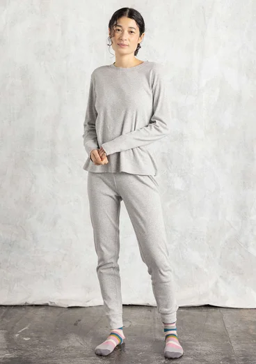Jersey top in ribbed organic cotton - grey melange