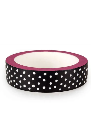 Armreif „Mix“ aus Recyclingholz - schwarz-gemustert