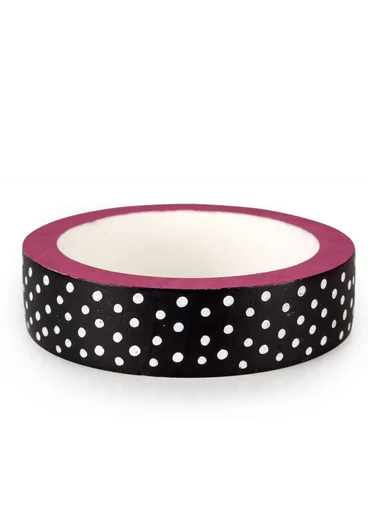 Armreif „Mix“ aus Recyclingholz - schwarz-gemustert