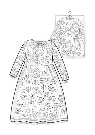 Gemustertes Kleid „Lambadi“ aus Lyocell/Elasthan - schwarz