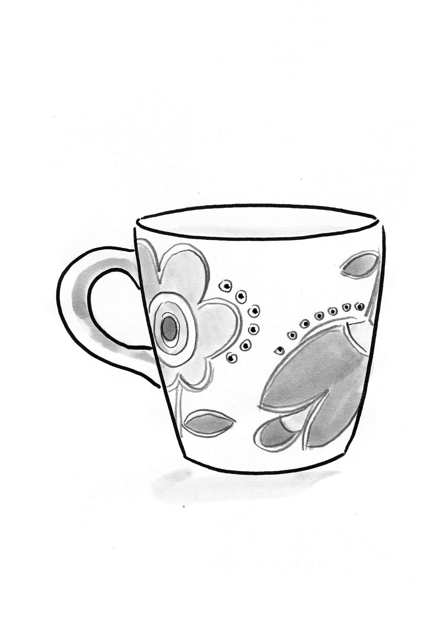 “Tulipanaros” ceramic mug natural