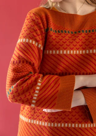 Trøje "Haida" i filtet genanvendt uld - henna