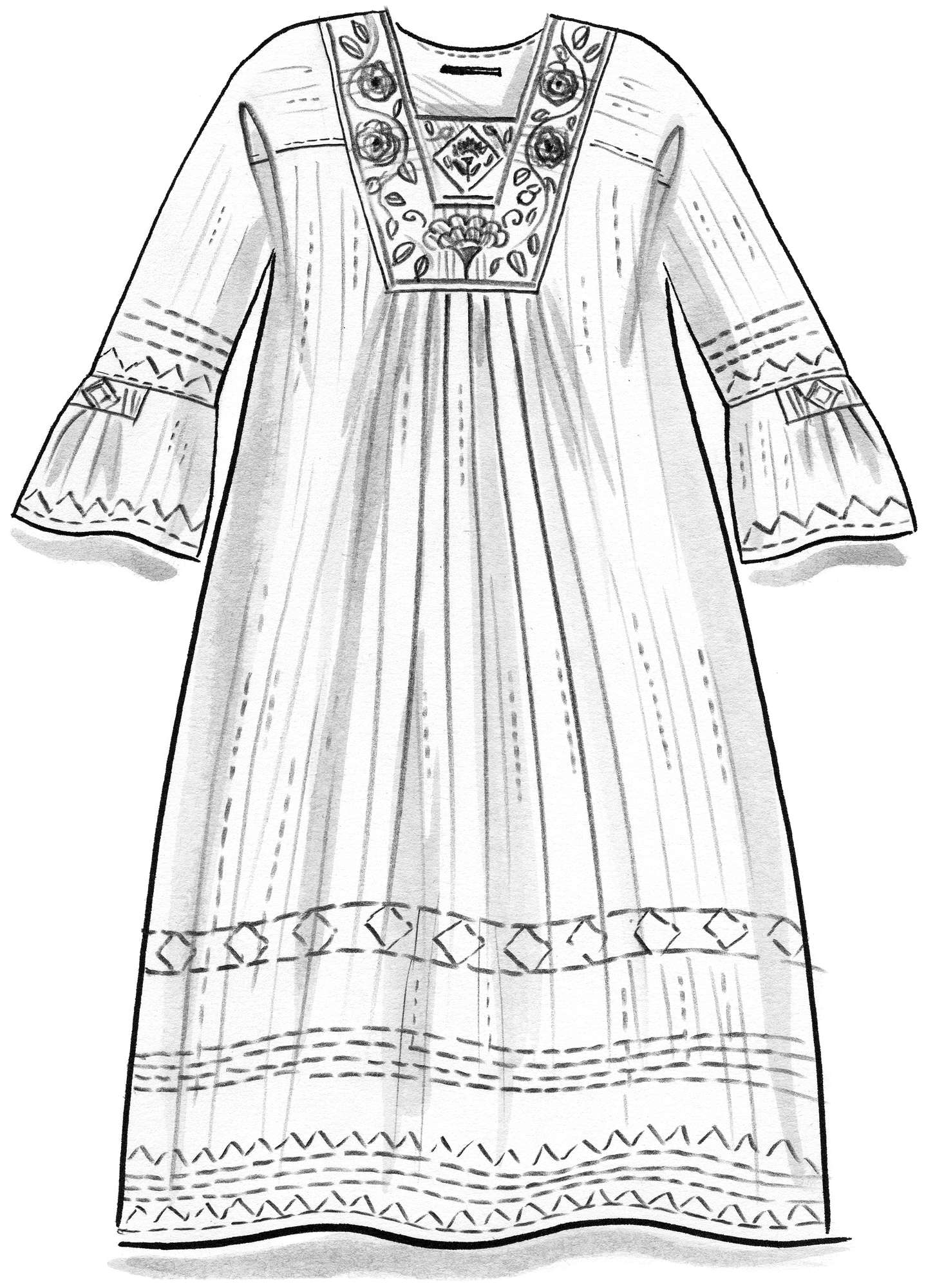 Vevd kjole «Victoria» i bomull