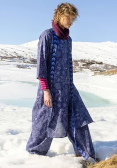 “Denali” woven organic cotton dress - midnight blue