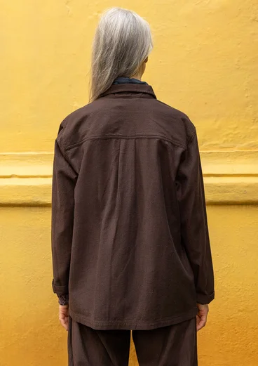 Veste "Agatha" en coton biologique tissé - mûrier noir