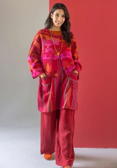 “Alaska” recycled wool cardigan - pomegranate