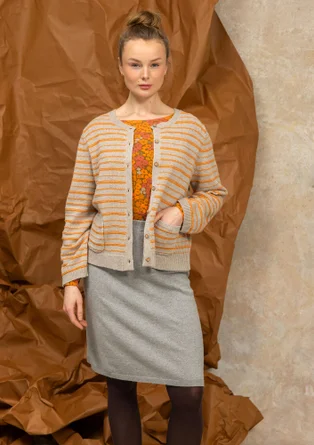 “Sylvi” fine-knit skirt in organic cotton/wool - grey/melange