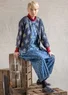 “Harda” woven indoor jacket in cotton (ink blue XS)