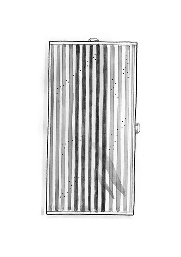 Serviette de douche "Sunset" en coton biologique - cochenille