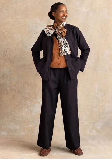 Jasje "Esme" van geweven biologisch katoen/linnen - zwart