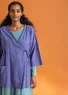 Vevd kimono i økologisk bomullsdobby (blåklokke S)