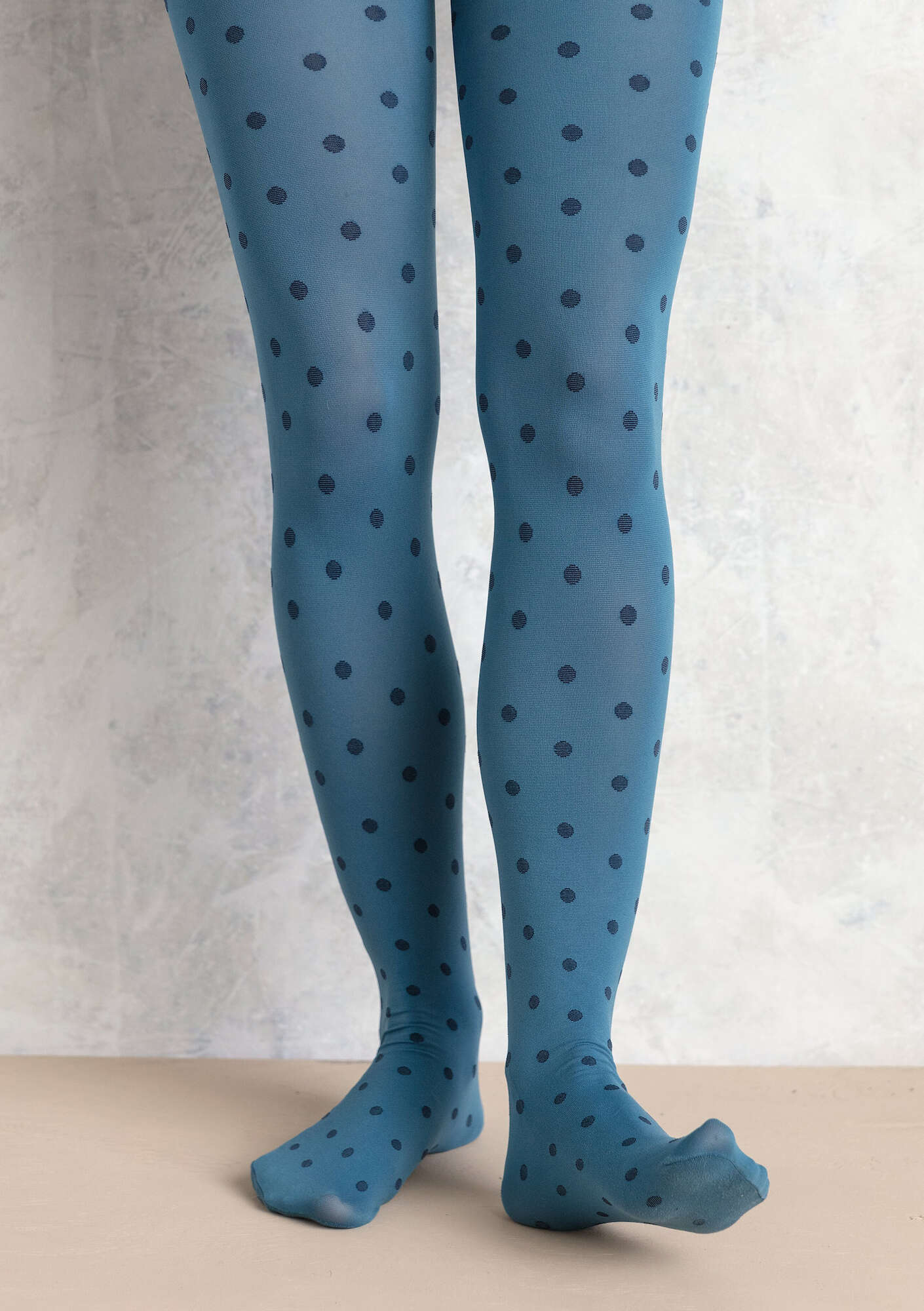 Dotted tights in recycled nylon indigofera thumbnail
