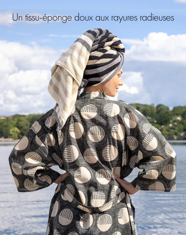 “Sunset” bath towel in organic cotton