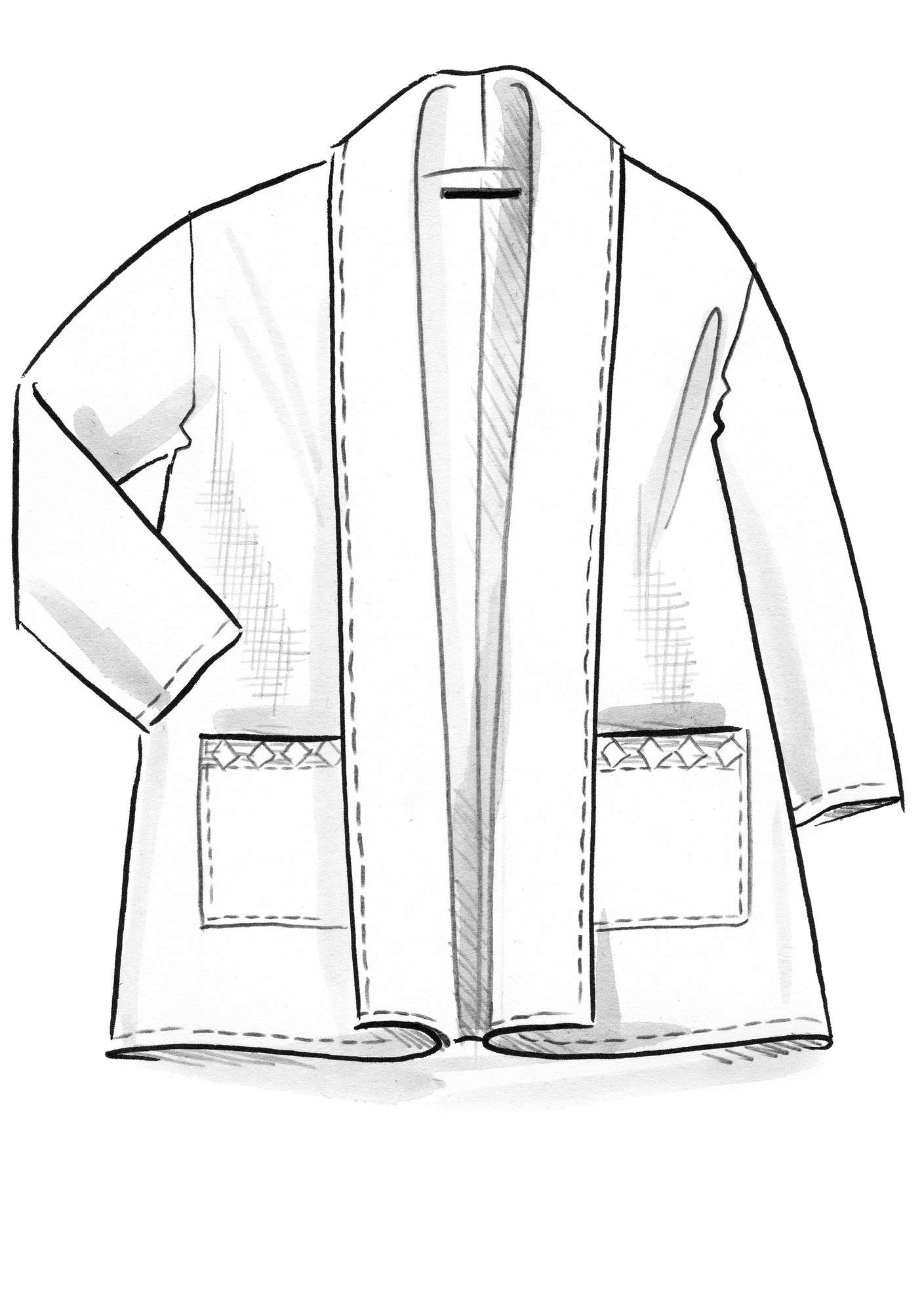 Kimonojacke aus Öko-Baumwolle/Leinen