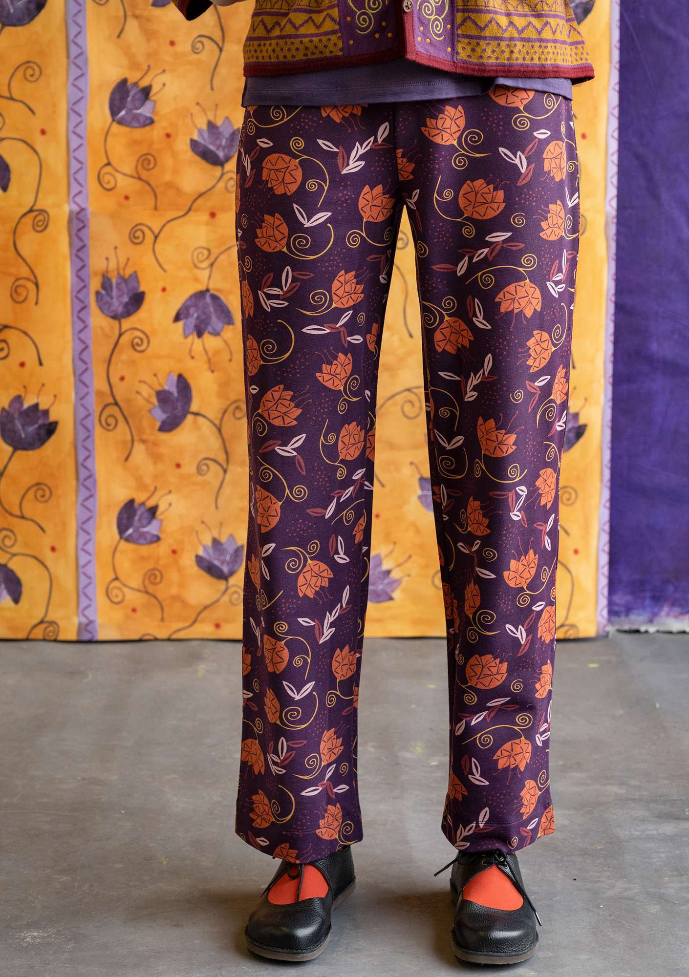 “Saffron” jersey pants in organic cotton/modal/spandex lake thumbnail