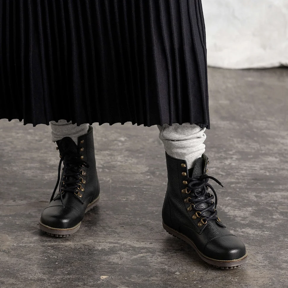 Stiefeletten aus Nappaleder - schwarz