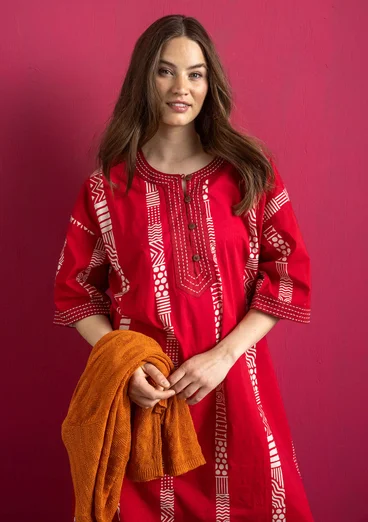Kaftan "Ghana" i ekologisk bomull - vallmo