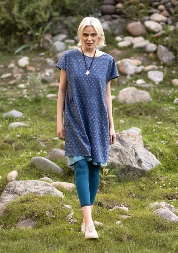 Webkleid „Thistle“ aus Bio-Baumwolle - indigo