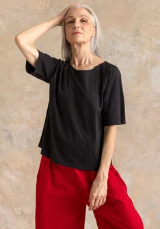 “Himla” organic cotton jersey top - black