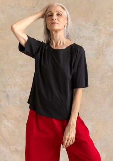 “Himla” organic cotton jersey top - black