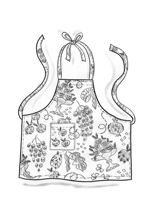 “Fruits” organic cotton apron - tomato