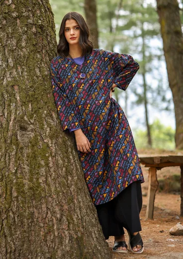 “Shiva” woven dress in organic cotton - black