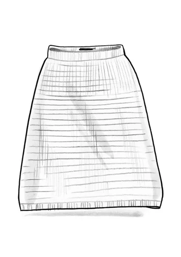 “Sylvi” fine-knit skirt in organic cotton/wool - amaryllis/dark aubergine