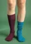Solid-colour organic cotton knee-highs (aubergine S/M)
