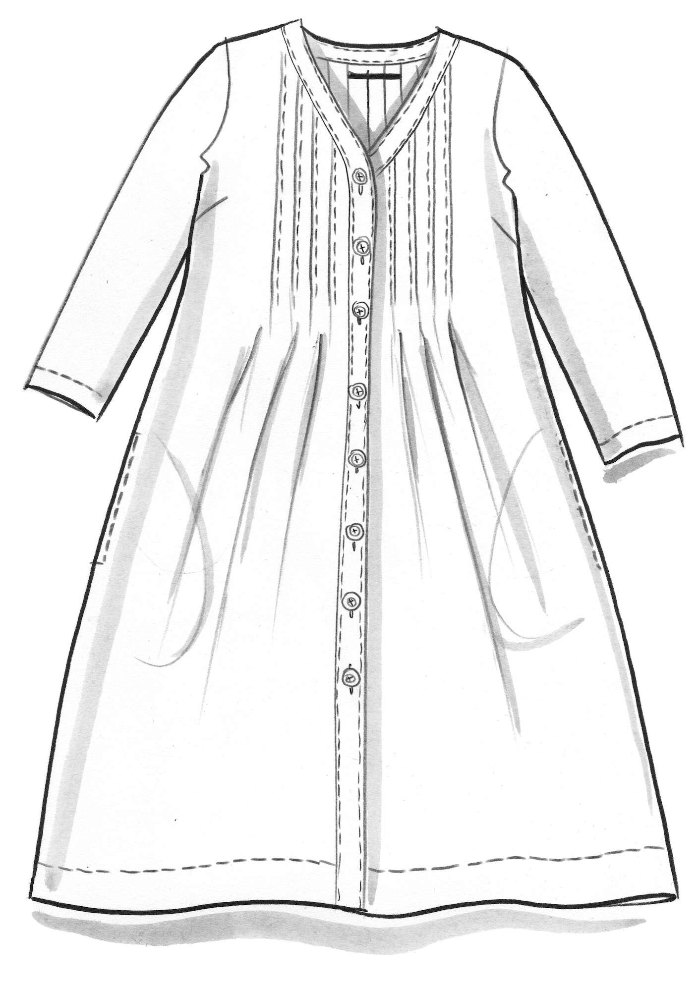 Vävd klänning  Malören  i lin