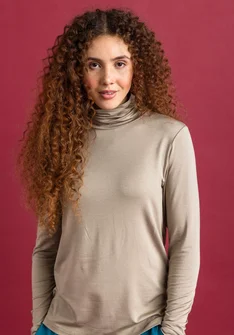 Lyocell/spandex jersey turtleneck - mole
