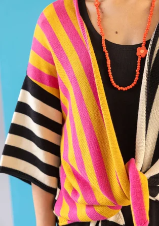 “Fernanda” wrap cardigan in organic cotton - black