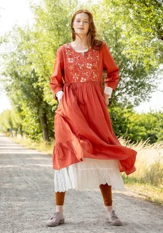 Kleid „Sahara“ aus Bio-Baumwollgewebe - tegel